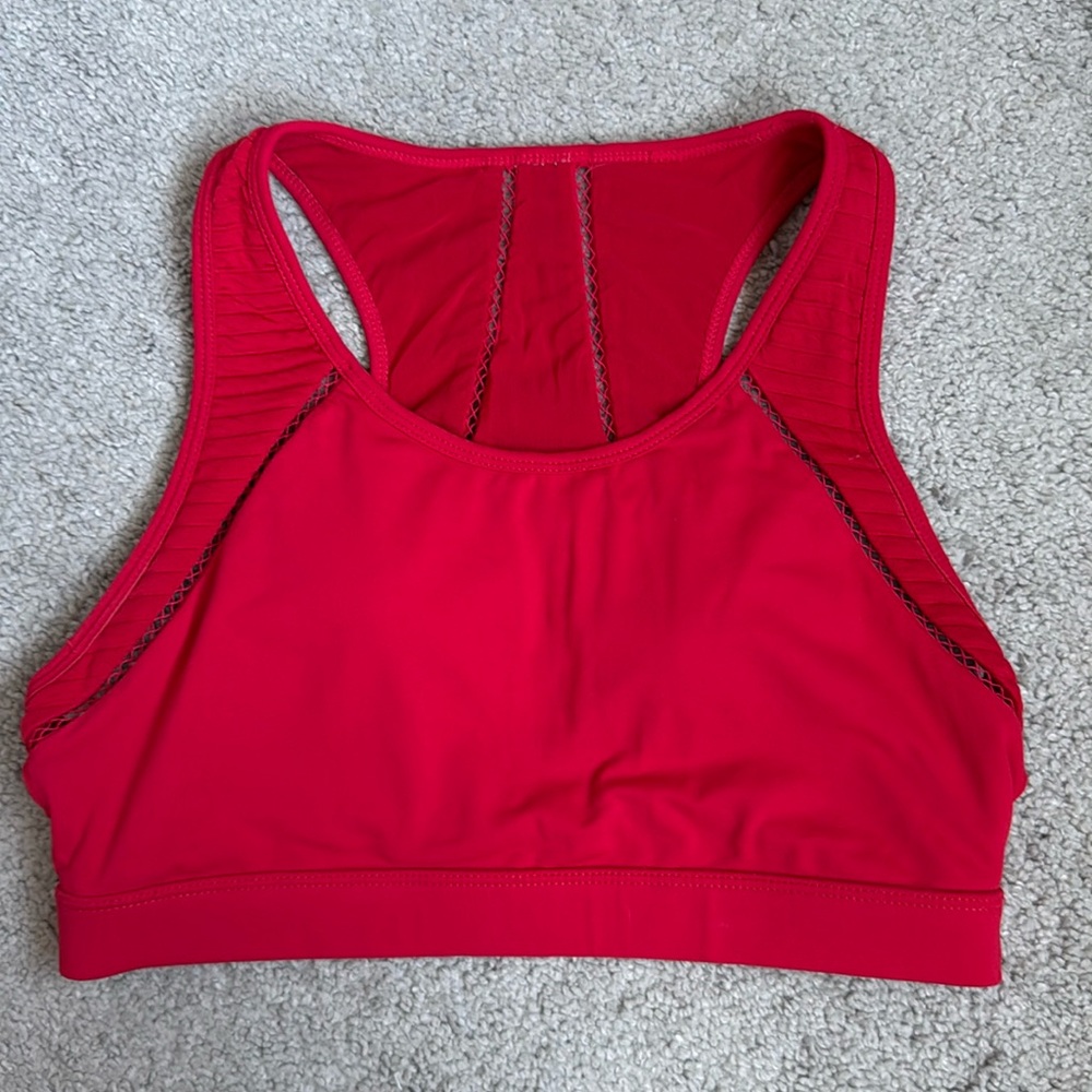 Red Racerback Fabletics Sports Bra
